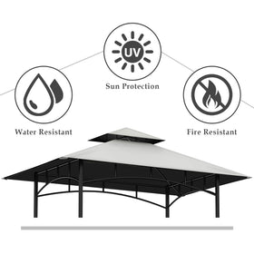 COVBOARD double-layer canopy gray illustrating ventilation design for smoke dispersion.