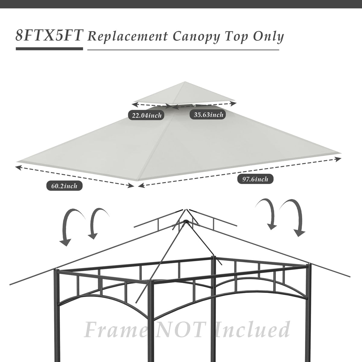 COVBOARD replacement top canopy installed on L-GG001PST-F model, easy corner-pocket fixation.