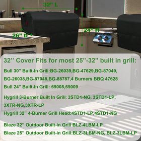 Cover Geny built-in grill cover front and side snaps provide secure fit