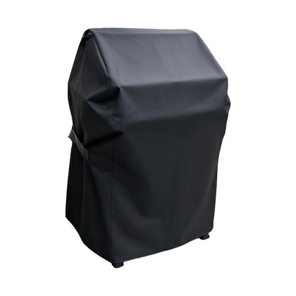 Cover Geny grill cover on Weber Spirit 210, front view protects from sun and rain.