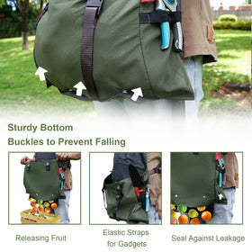 Cover Geny harvest pocket 24x14 inches stores tools and seeds securely.