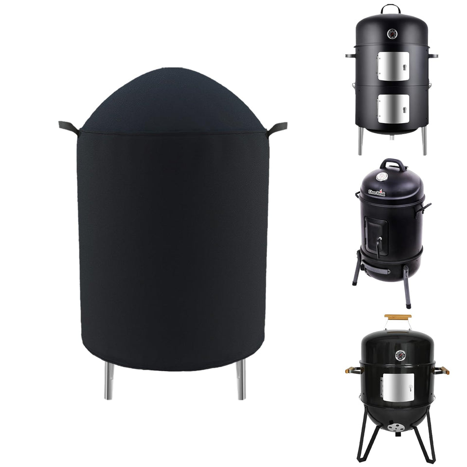 Cover Geny round smoker cover for 19x28 with Velcro straps secures in wind