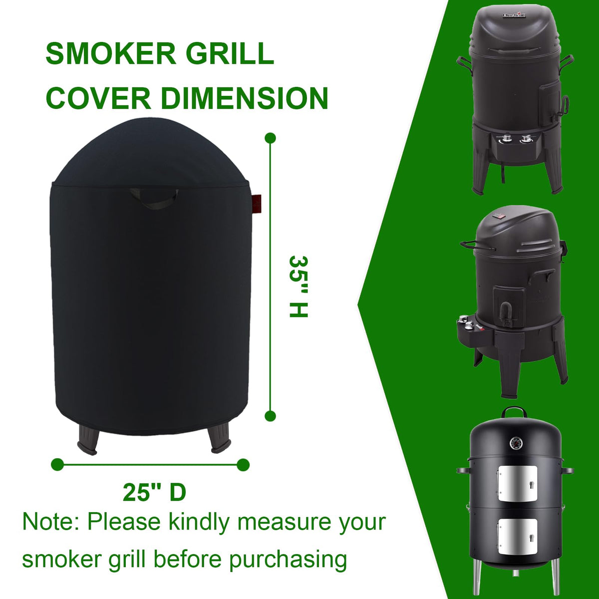 Cover Geny round smoker cover on SUNLIFER 20.5 inch smoker; UV resistant protection.