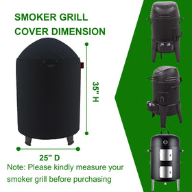 Cover Geny round smoker cover on SUNLIFER 20.5 inch smoker; UV resistant protection.