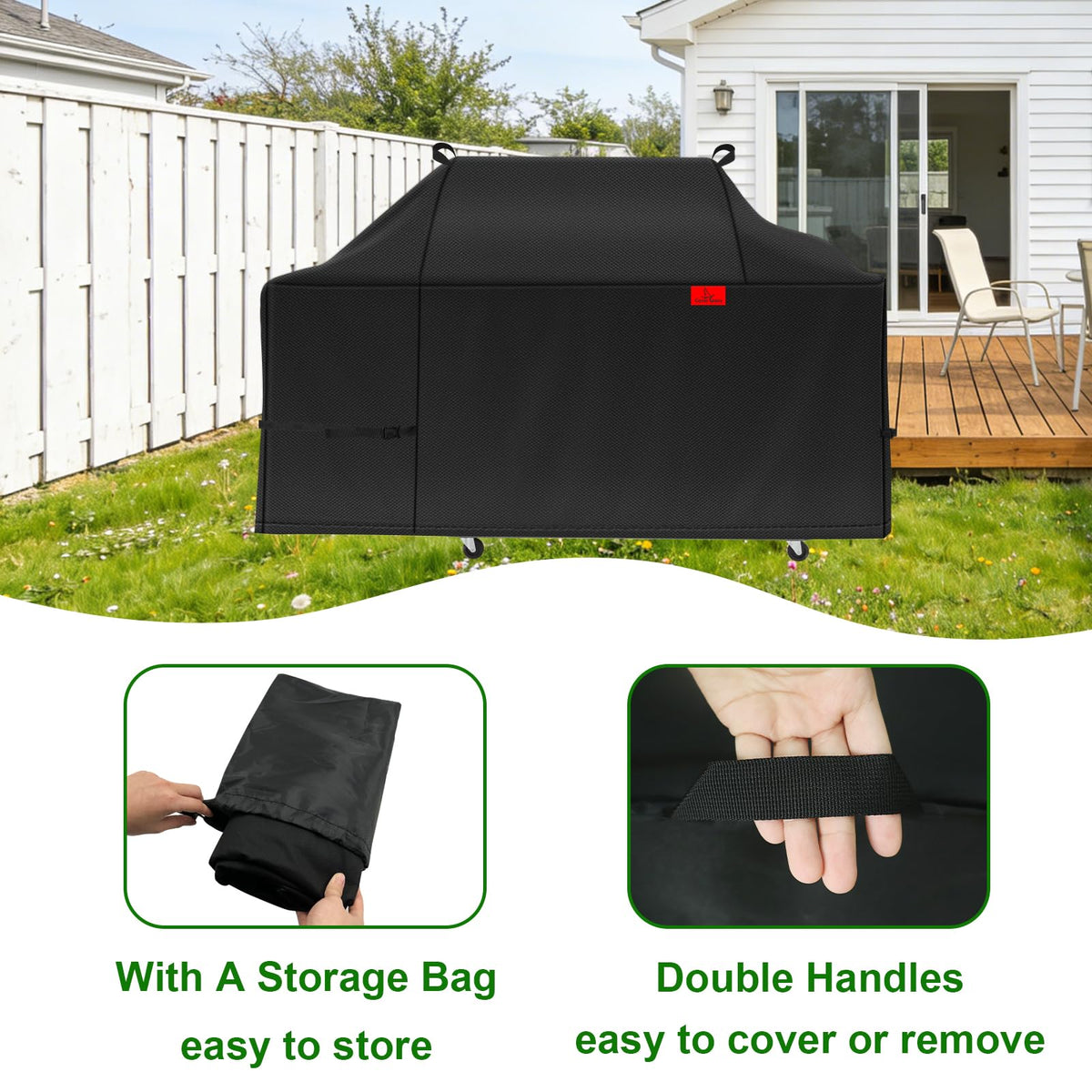 UV-coated and water-repellent protection extends cover life outdoors.