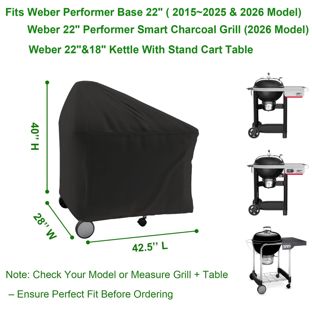 Cover Geny Weber Performer smart 22 protects the grill from sun