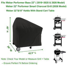 Cover Geny Weber Performer smart 22 protects the grill from sun