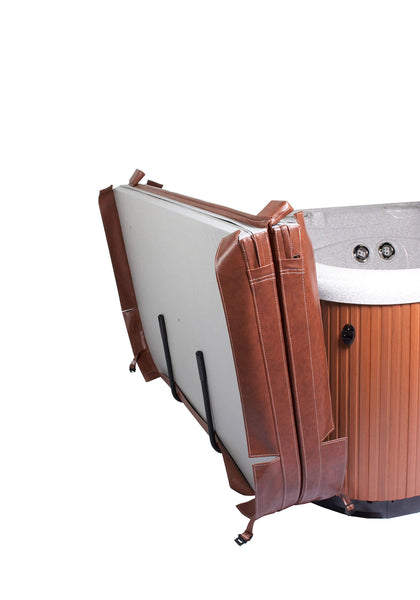 Cover Valet Cover Caddy spa lifter front view, easy one-person lift