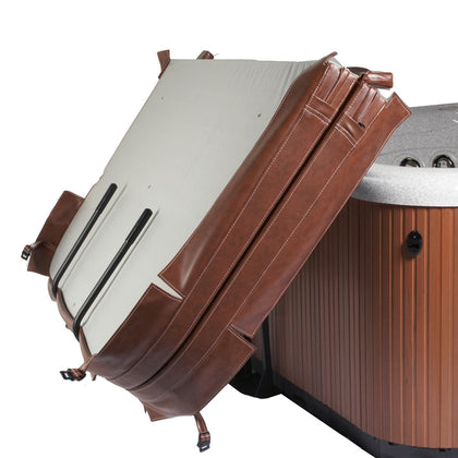 Cover Valet NP509 spa cover lift demonstrates effortless heavy cover handling