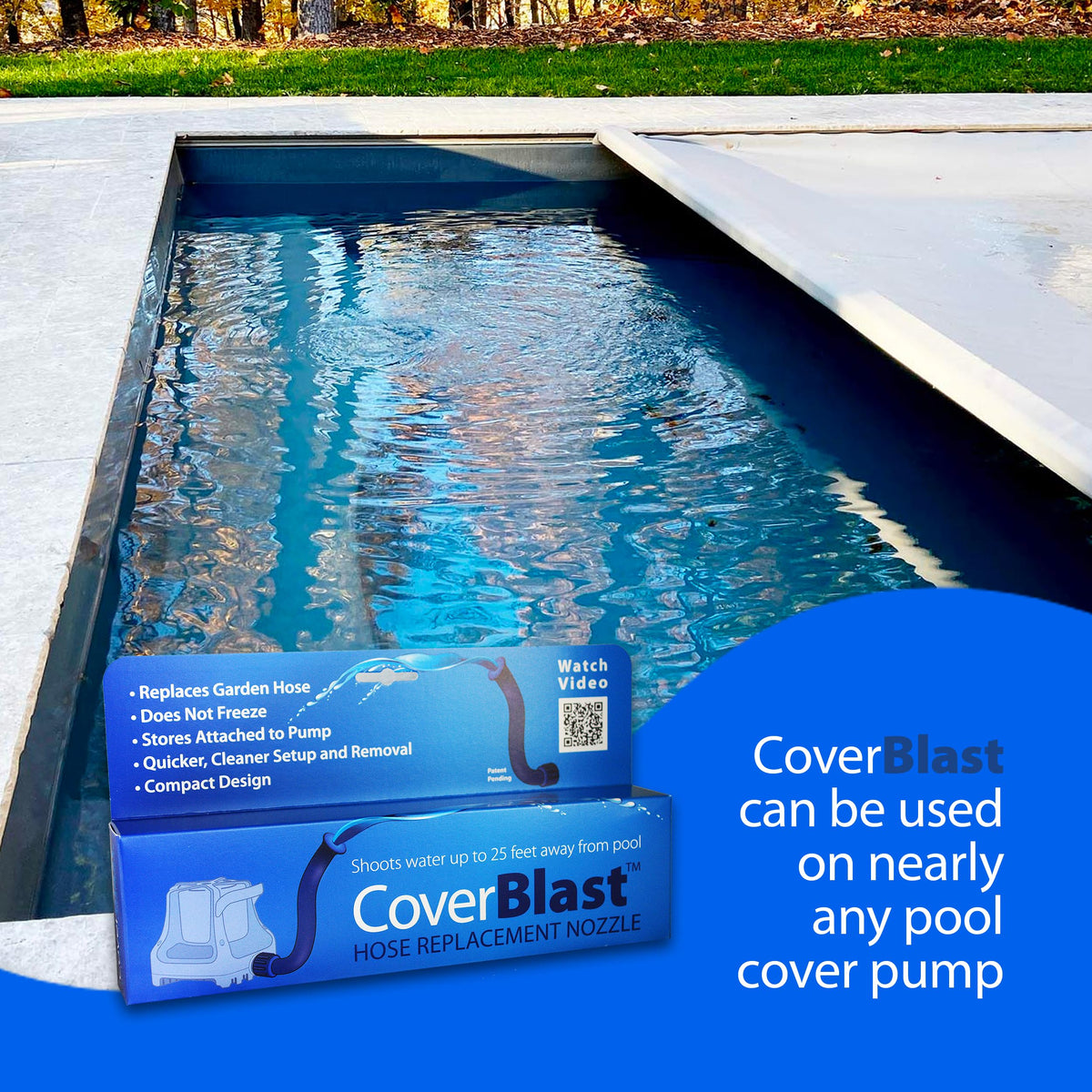 CoverBlast fits any pool cover pump for automatic and solid covers.