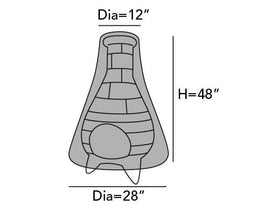 Heavy-duty vinyl Covermates Chiminea Cover protects outdoor chimineas and accessories.