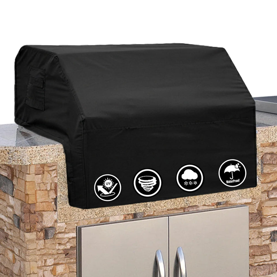 Covers & All built-in grill cover, front view with snug fit and durable protection.