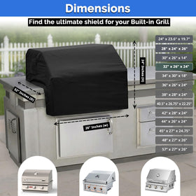 Covers & All built-in grill cover includes handles for easy installation.