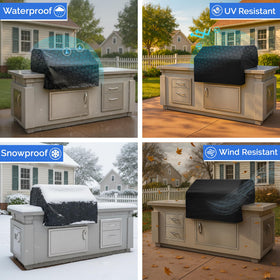 Covers & All built-in grill cover shows heavy-duty 18 oz fabric for protection.