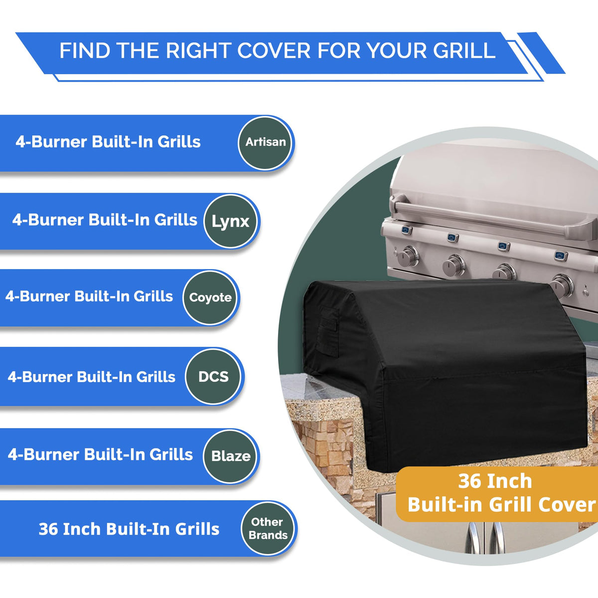 Covers & All grill cover waterproof protection against rain and sun.