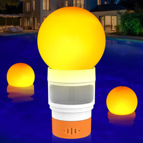 Covfirst pool chlorine floater orange with adjustable flow for steady disinfection.
