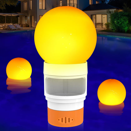 Covfirst pool chlorine floater orange with adjustable flow for steady disinfection.
