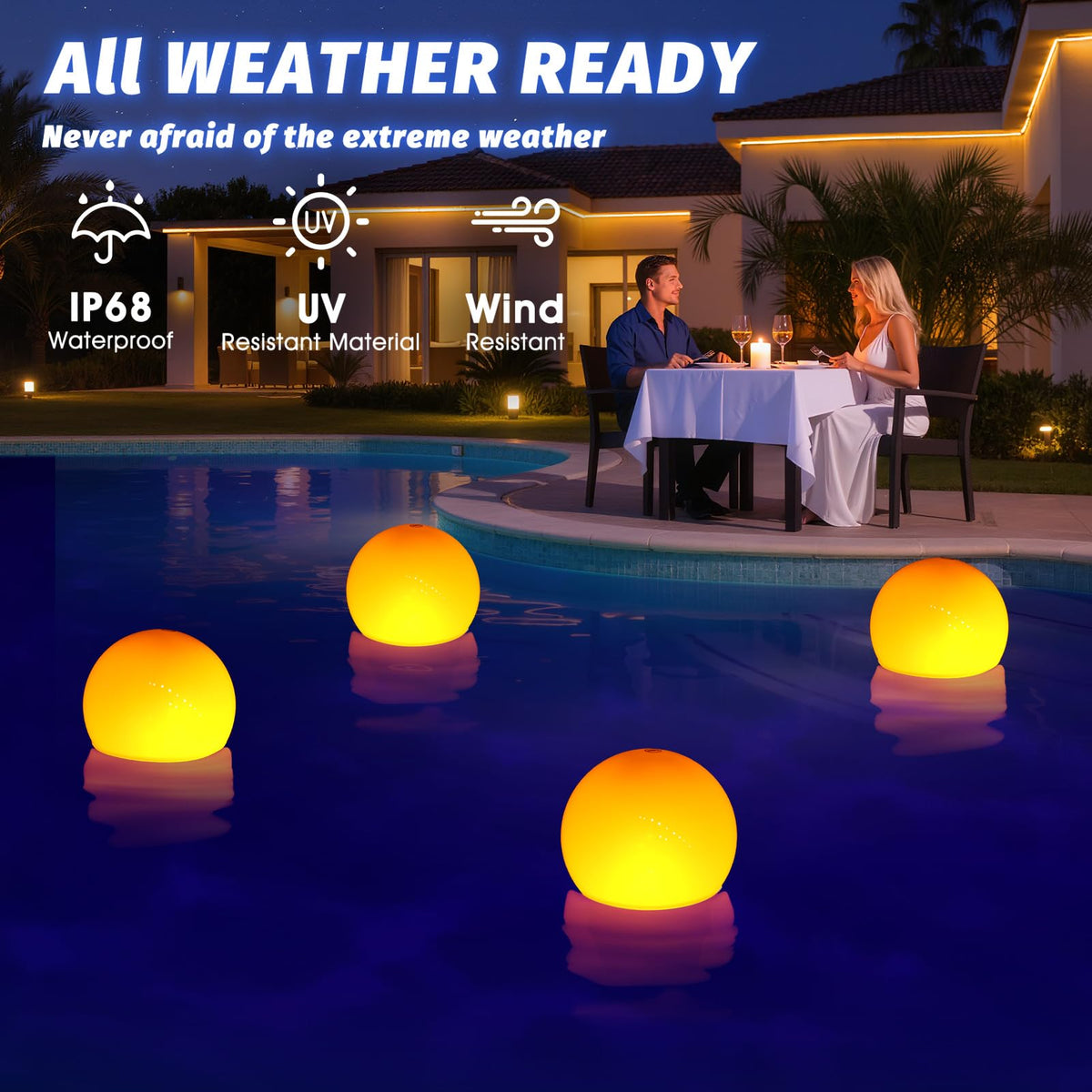Covfirst weather-resistant acrylic floater withstands sun and rain.