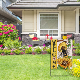 Covido Double-Sided Garden Flag stays readable from both sides.