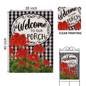 Covido Home double‑sided flag visible from both sides for versatile displays
