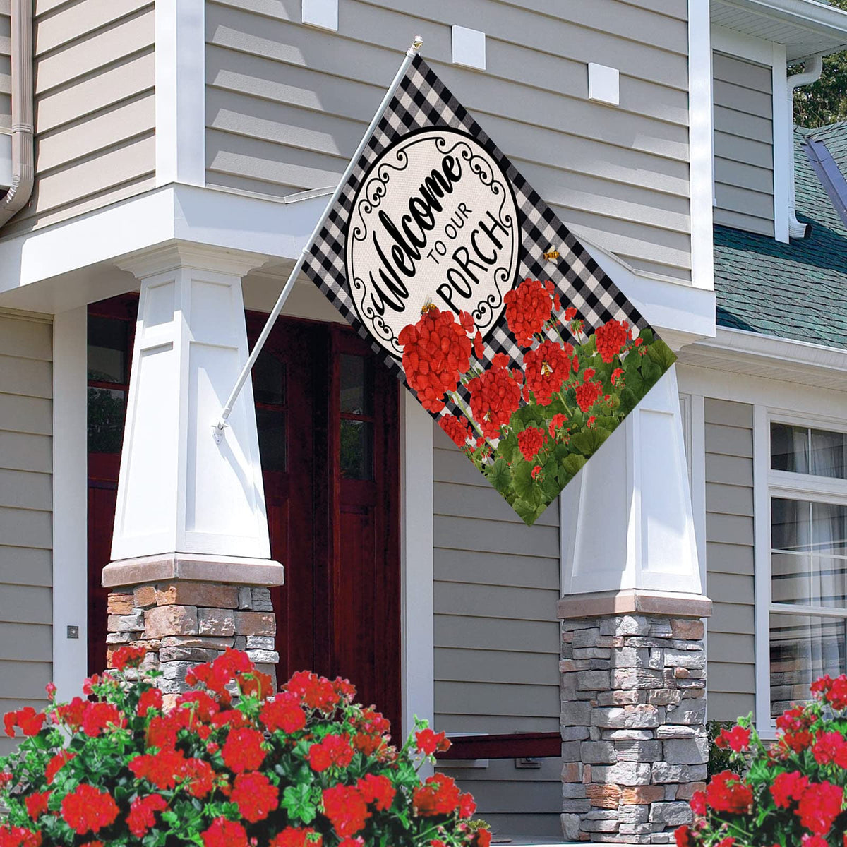 Covido flag with sewn‑in sleeve for easy hanging on standard poles