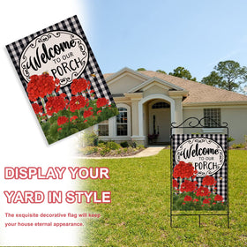 Covido garden decor flag enhances outdoor spaces with checker and blossoms
