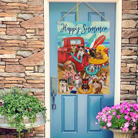 Covido large 28x40 house flag visible on entryway for bold visibility.