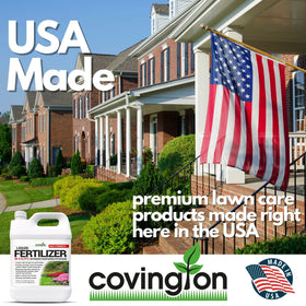 Covington Naturals lawn and vegetable garden thrive with lush green growth.