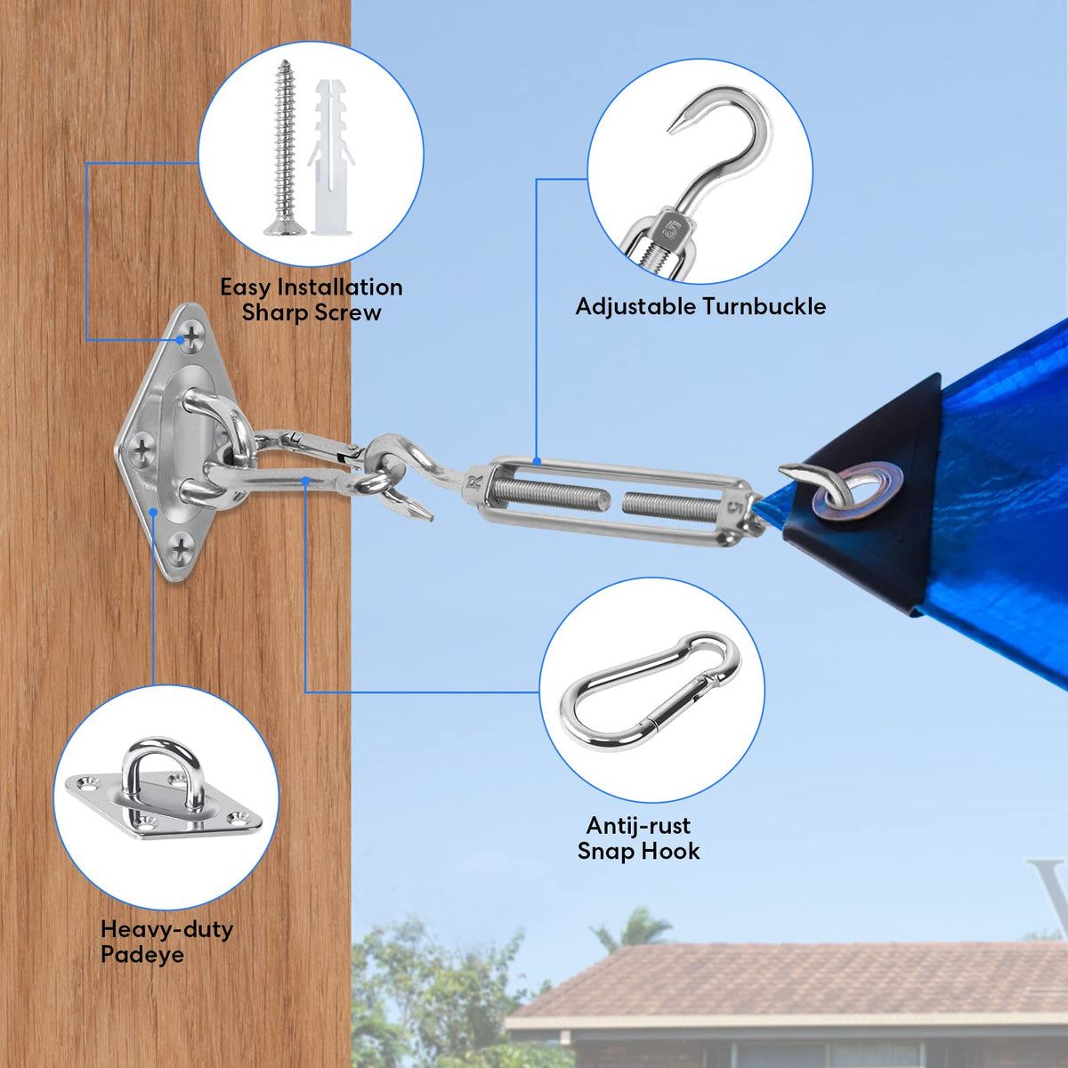 Covlongyu all-in-one kit simplifies installation with tool-free hooks and quick adjustments.