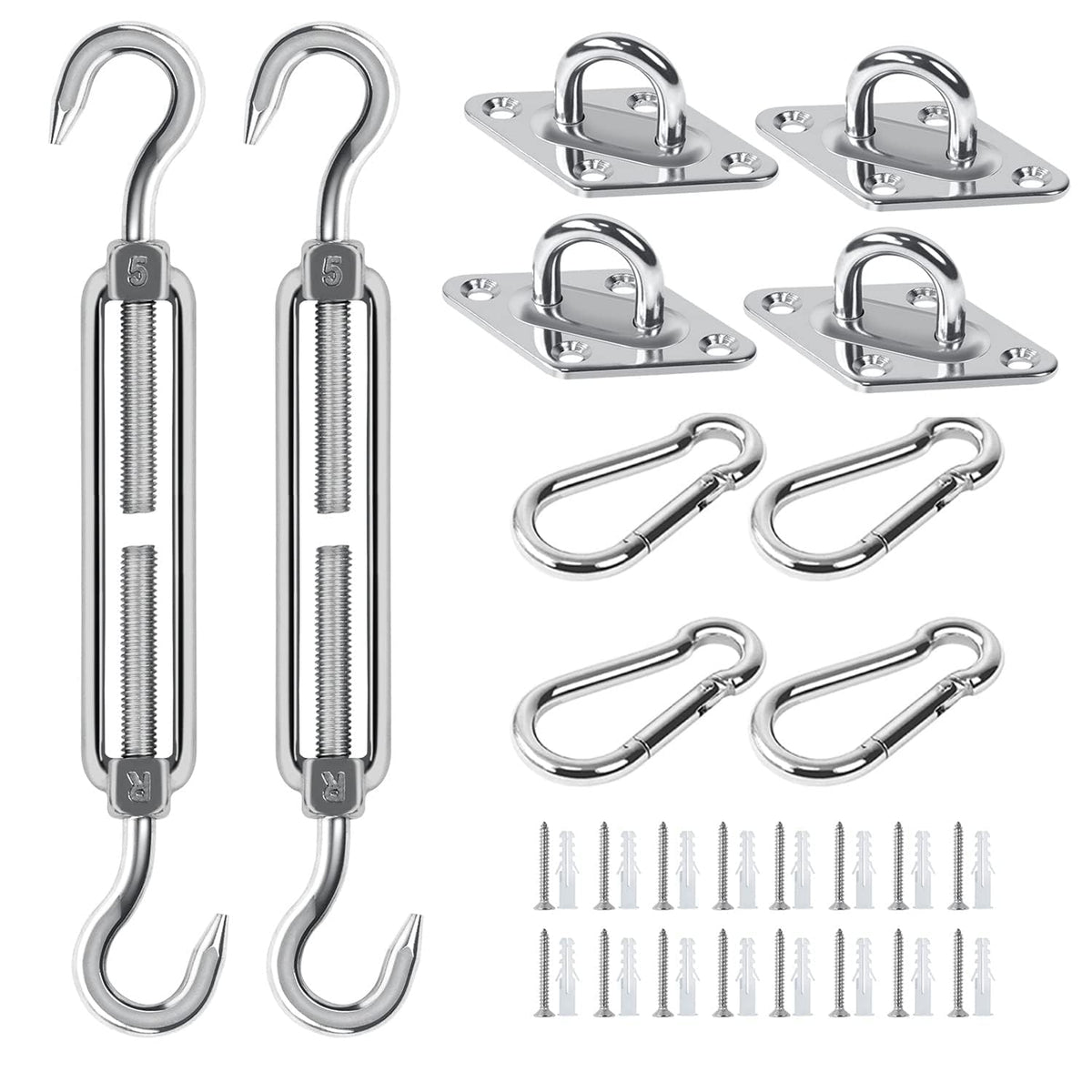 Covlongyu Awning Attachment Set: all-design compatibility for rectangle, triangle, and square sails.