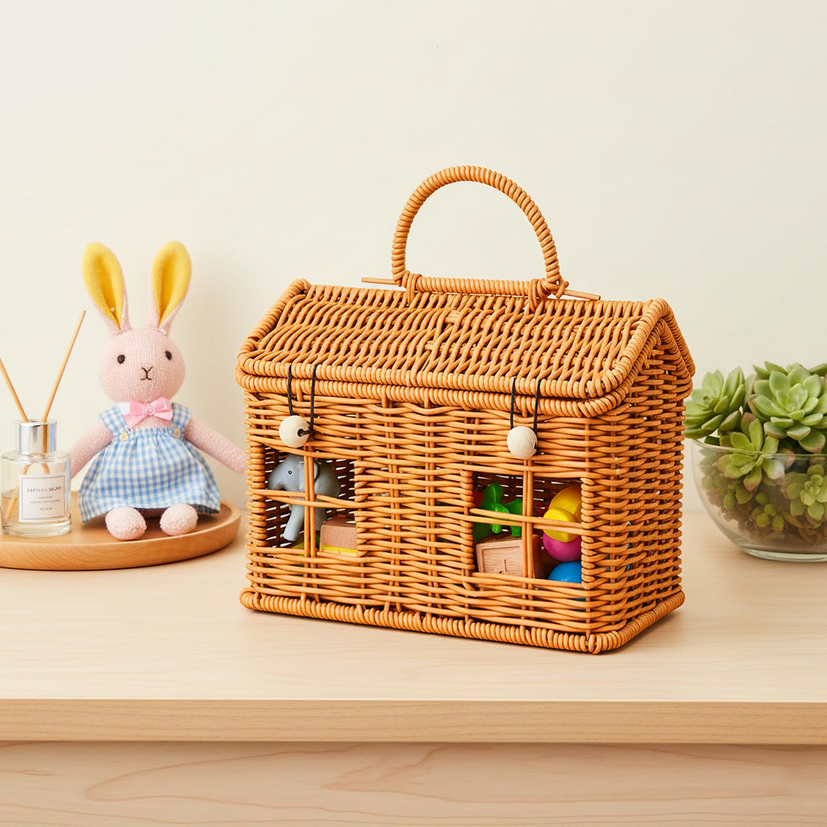 Covzoe decorative storage bin holds flowers, fruits, or snacks with style