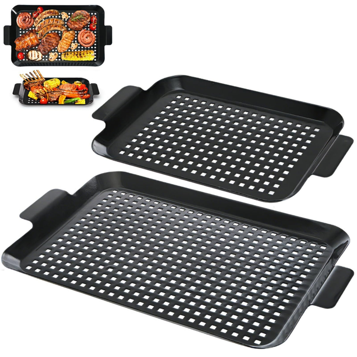 Covzoe grill pans large set showing broad cooking area for family meals
