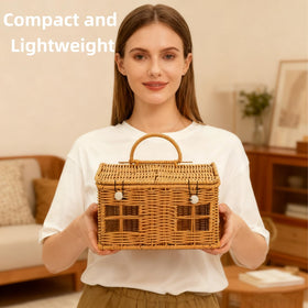 Covzoe hand-woven rattan basket blends durability with farmhouse charm