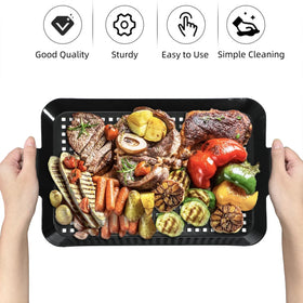 Covzoe raised handle edge ensures safe transfer from grill