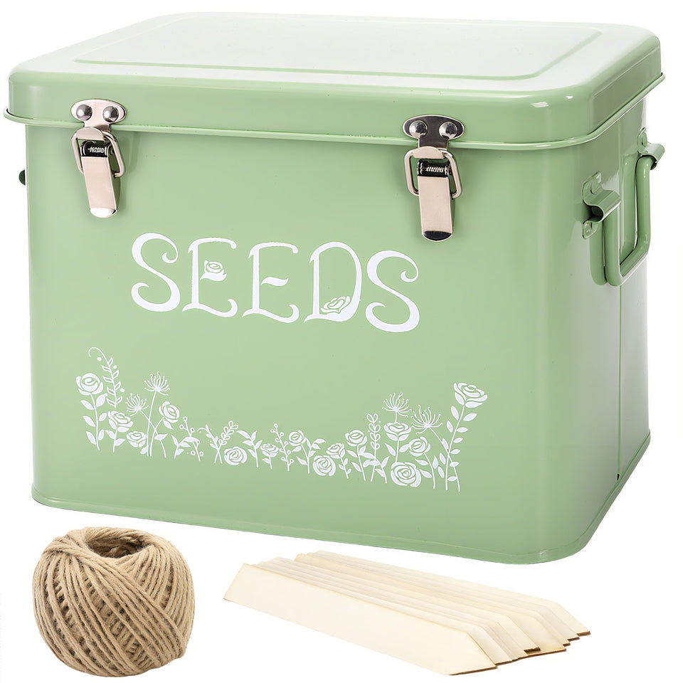 Covzoe seed storage organizer with three compartments and a secure lid for dry seeds.