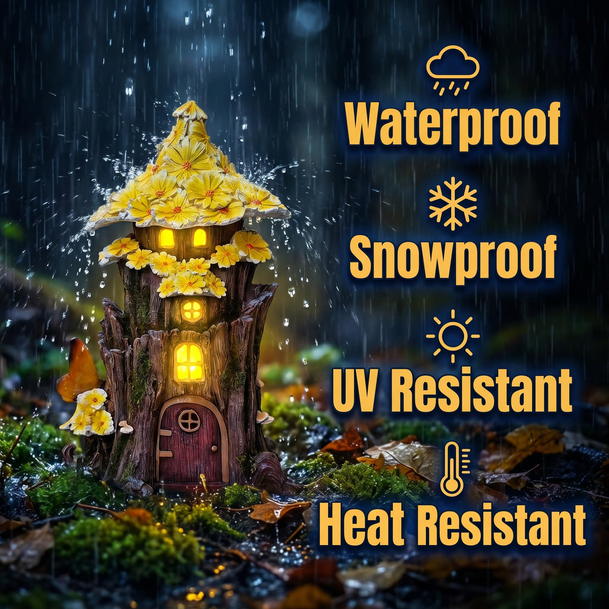 COWOS Solar Fairy House roof flowers create whimsical charm.