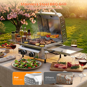 COWSAR stainless steel build with durable burners resists corrosion for long outdoor use