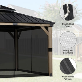 COWVIE mesh with double zipper for easy side entry on a gazebo