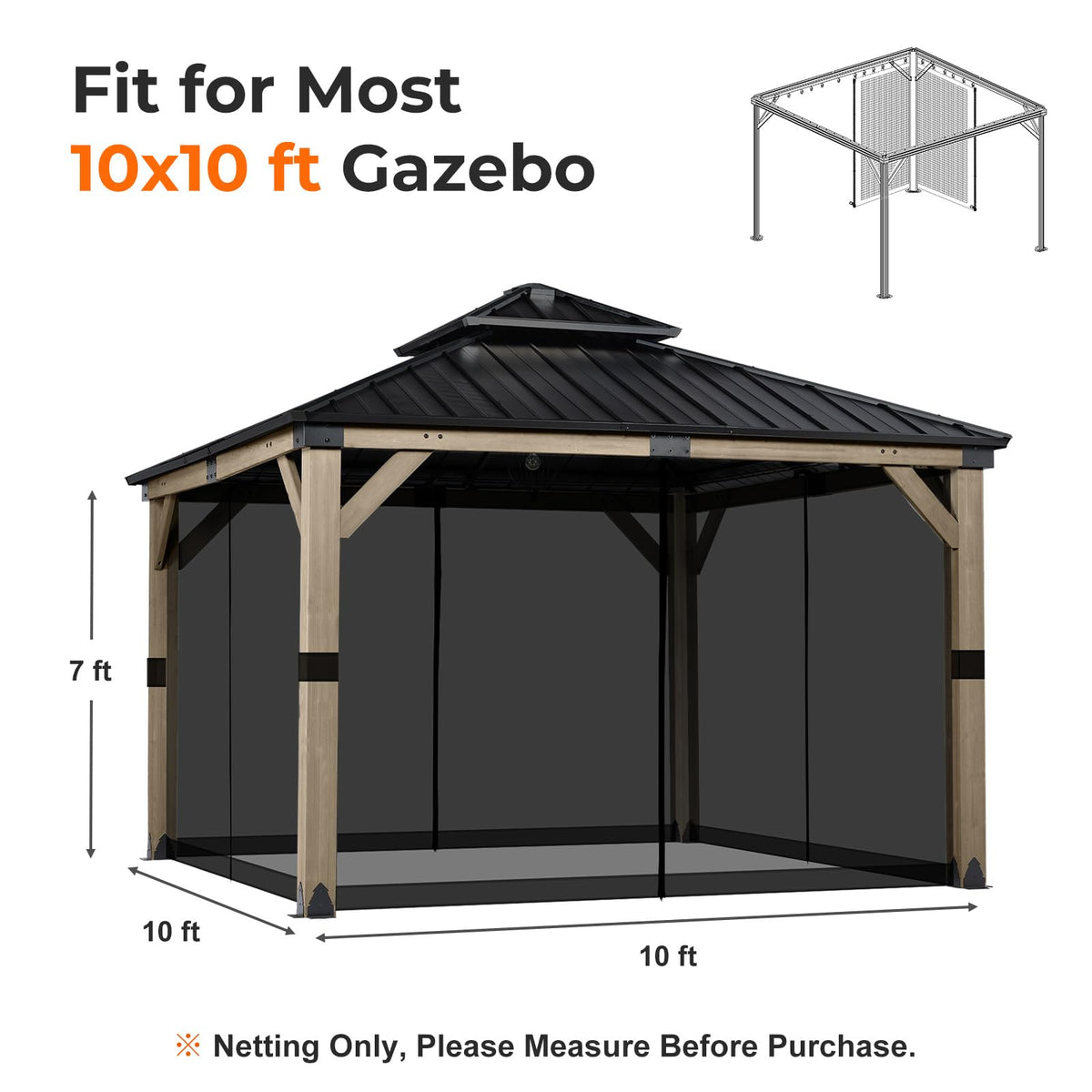 COWVIE tear-resistant polyester mesh provides durable gazebo coverage