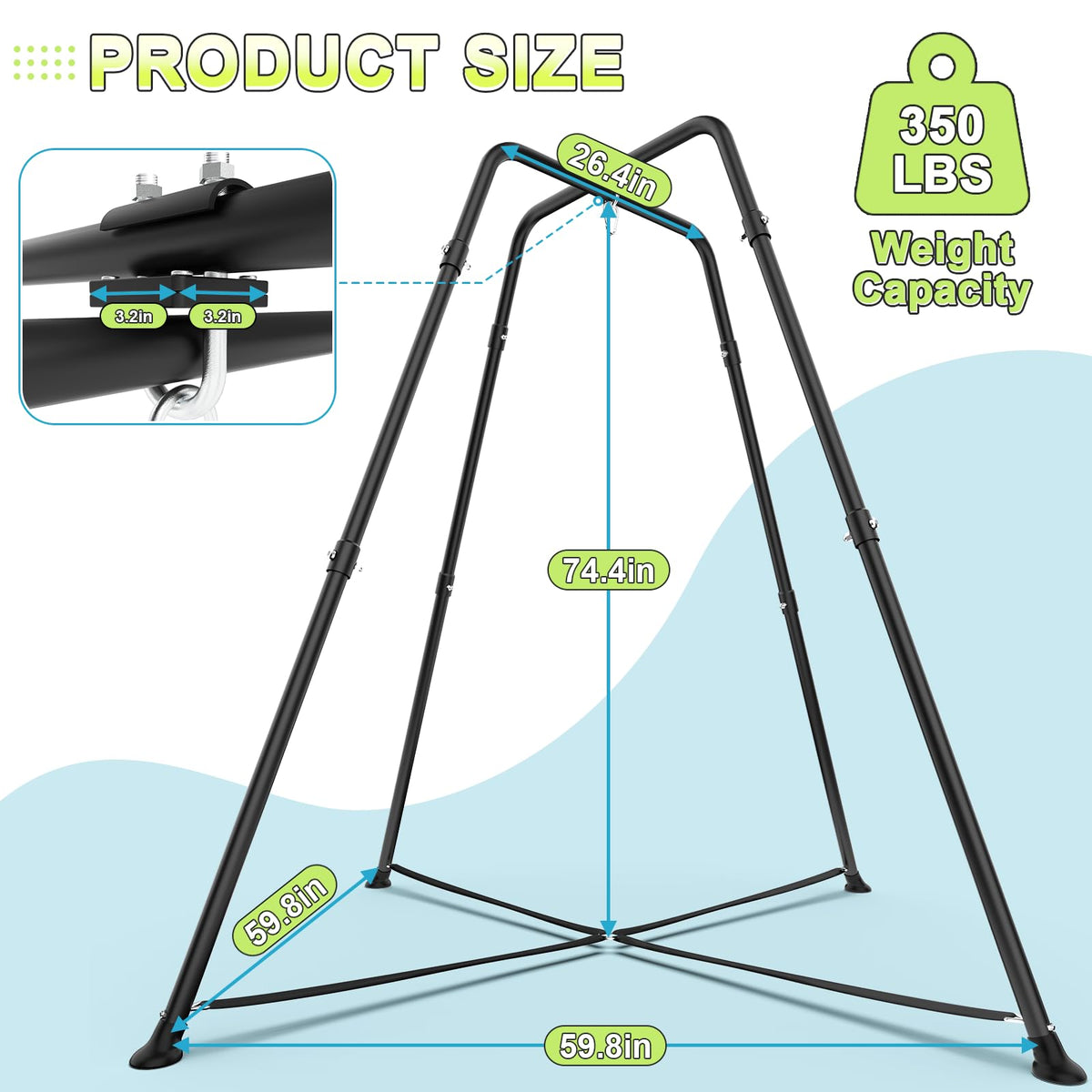 COZEER swing set supports up to 330 lbs for versatile family use