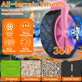 COZEER foldable wagon with 360-degree wheels gliding on sand and grass.