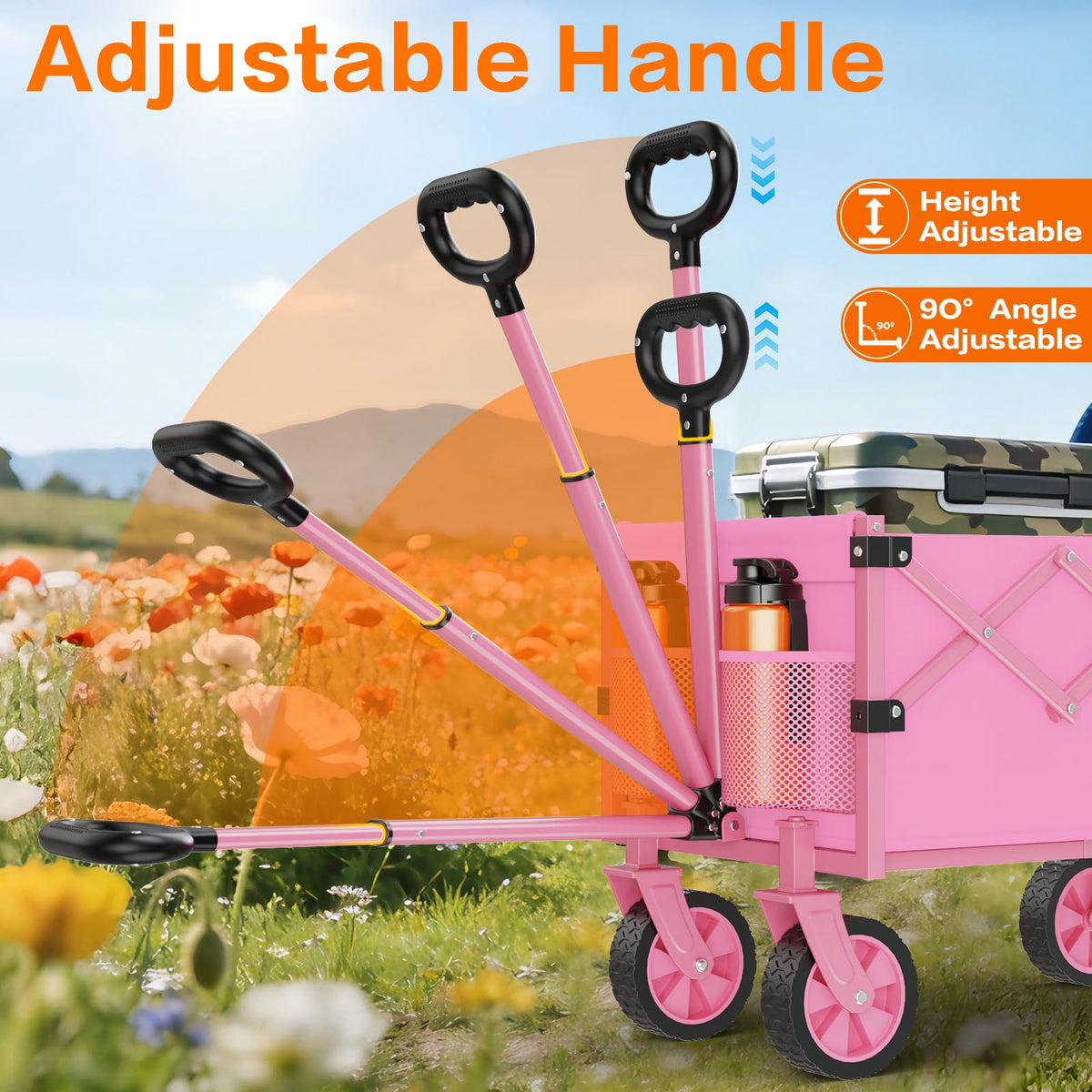 COZEER foldable wagon ergonomic-handle promotes comfortable transport.
