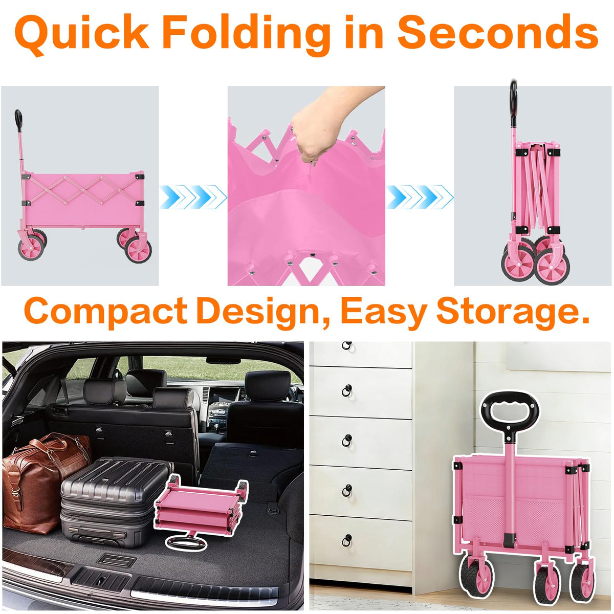 COZEER foldable wagon outdoor-use ideal for groceries, camping, and beach outings.