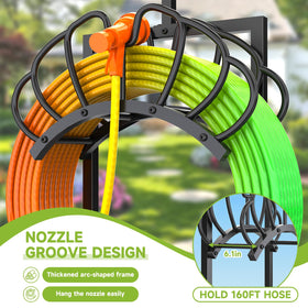 COZEER freestanding hose holder with four-spike base stays stable on ground