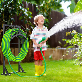 COZEER heavy-duty steel hose holder supports long hoses reliably.