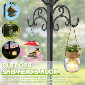 COZEER hose stand features double shepherd hooks for planters or feeders