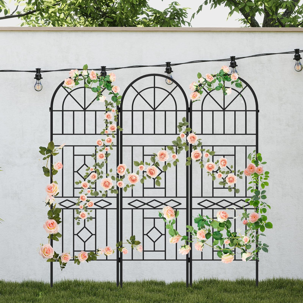 COZEER garden trellis-iron construction offers dependable plant support.