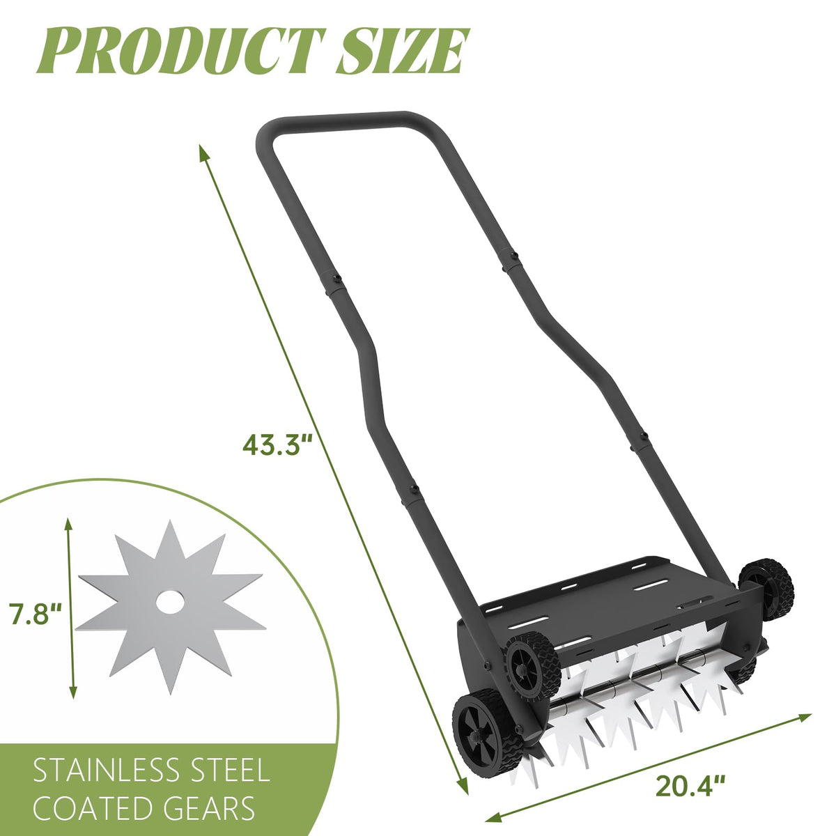 COZEER lawn aerator on turf moving smoothly over uneven ground