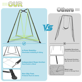 COZEER pod swing in cotton canvas offers a calm space for focused play
