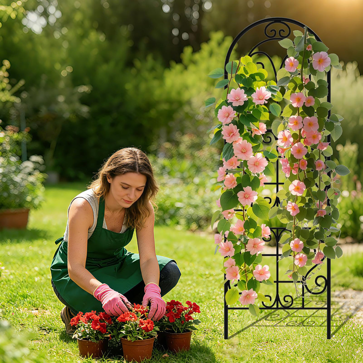 COZEER rustproof iron construction provides sturdy, wind-resistant plant support.